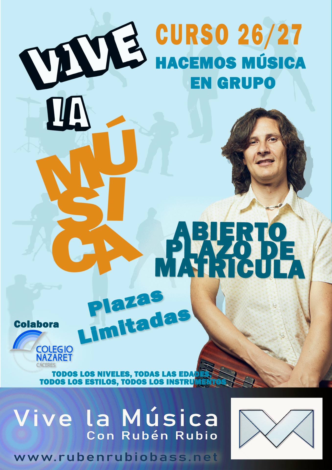 Abierto el plazo de matrícula para el curso 26-27 de Vive la Música con Rubén Rubio